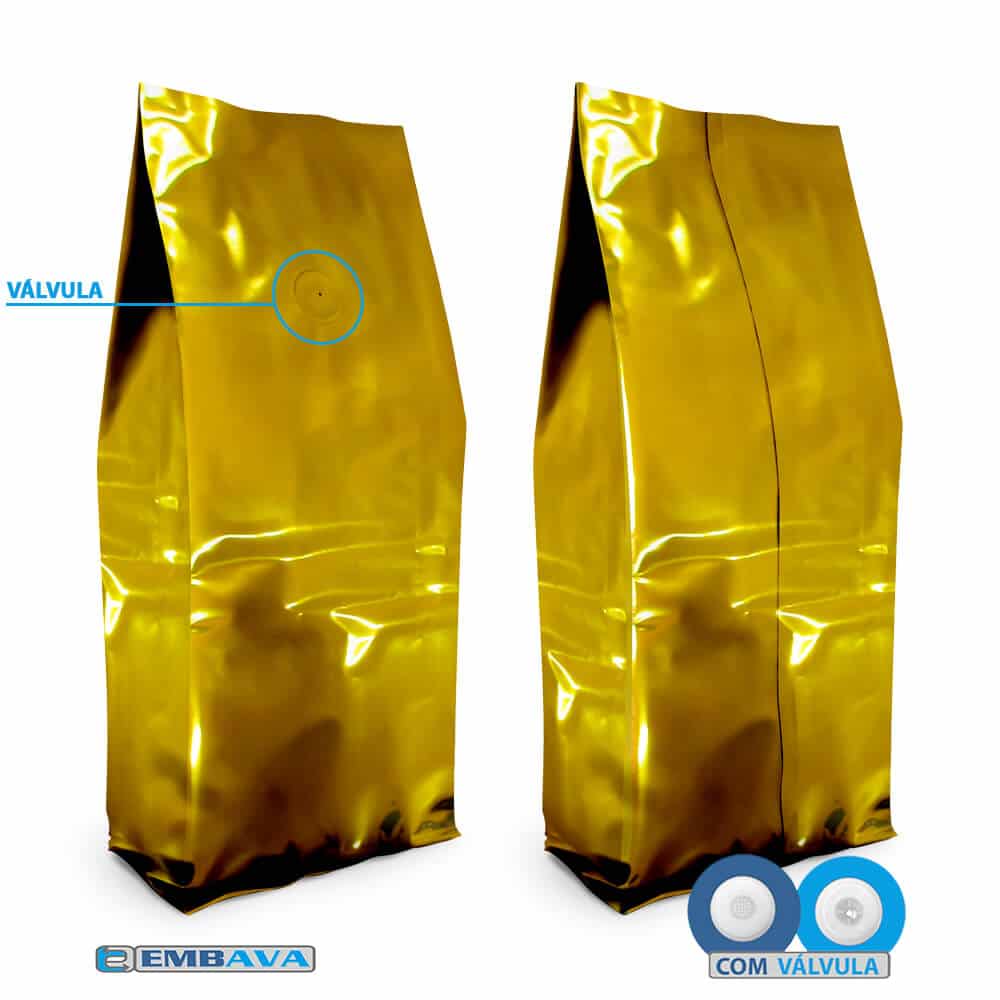 Embalagem para Café Sanfona Cor Dourada 250g, 500g e 1kg - Imagem 2