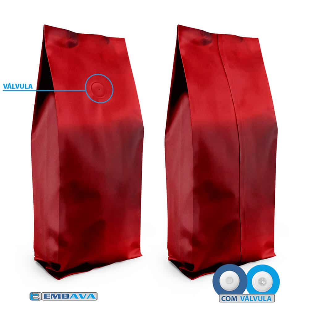Embalagem para Café Sanfona Cor Vermelho Fosco 250g e 500g - Imagem 3