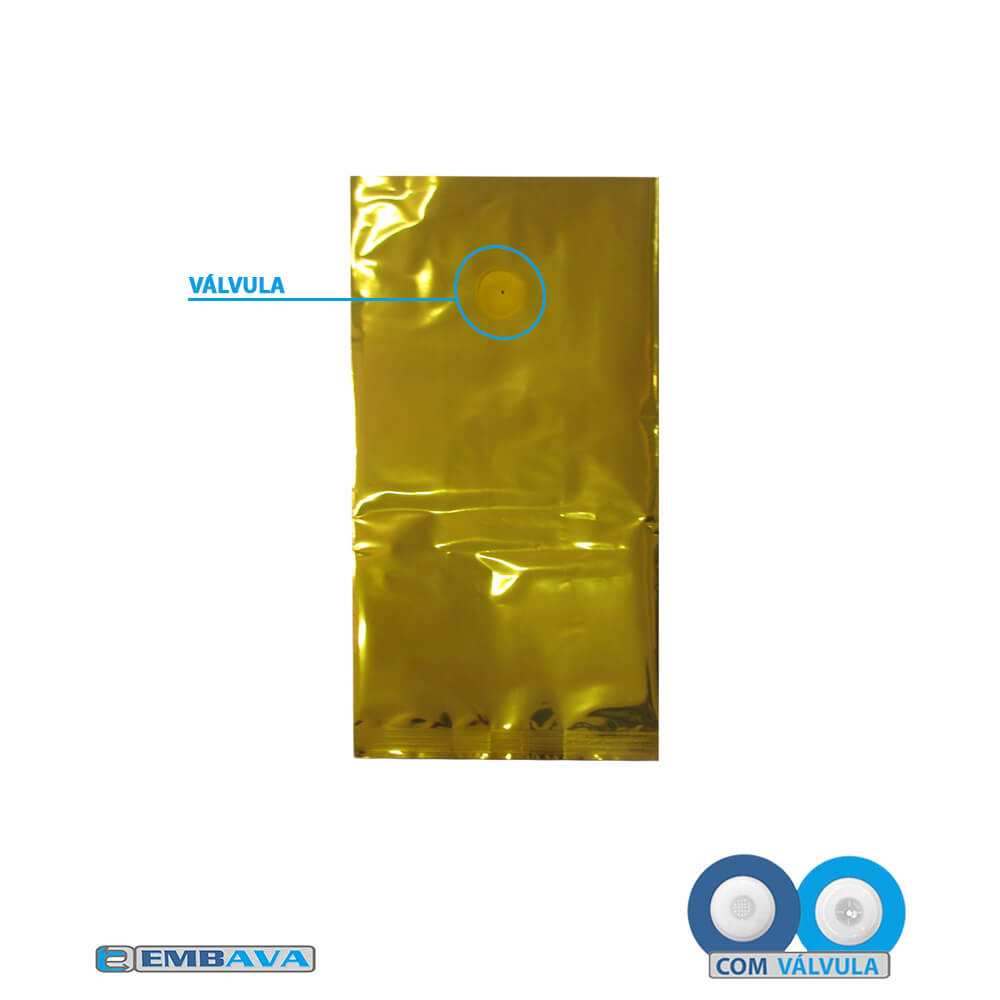 Embalagem para Café Sanfona Cor Dourada 250g, 500g e 1kg - Imagem 4