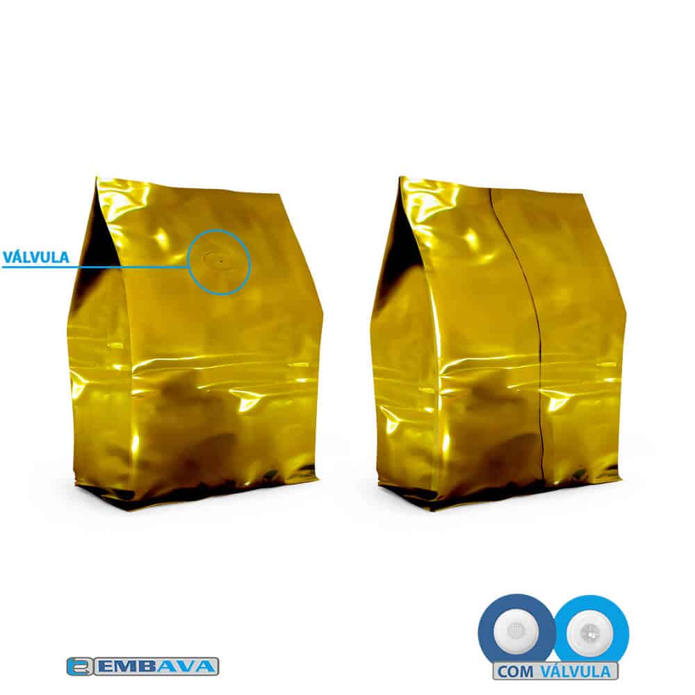Embalagem para Café Sanfona Cor Dourada 250g, 500g e 1kg - Imagem 3