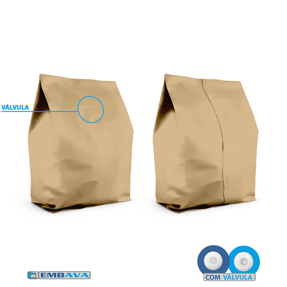 Embalagem para Café Sanfona Cor Bege Fosco 250g e 500g - Imagem 5