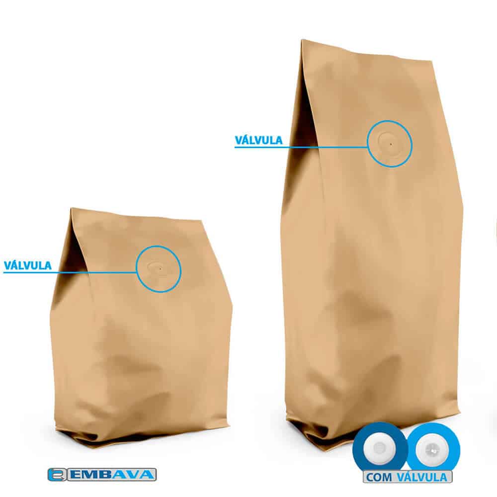Embalagem para Café Sanfona Cor Bege Fosco 250g e 500g - Imagem 2
