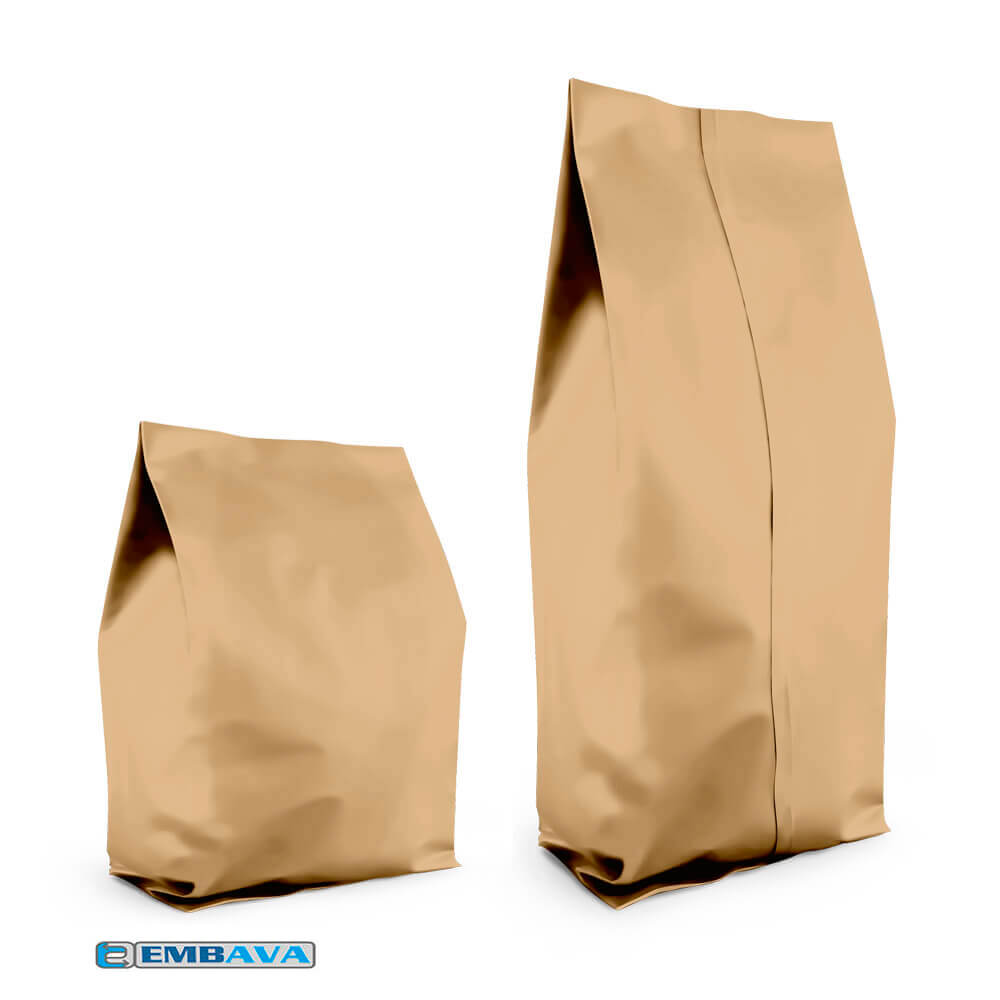 Embalagem para Café Sanfona Cor Bege Fosco 250g e 500g